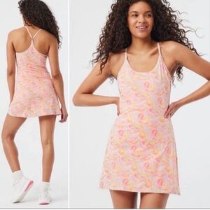 Outdoor Voices Swirl Mini Dress in Pink and Orange